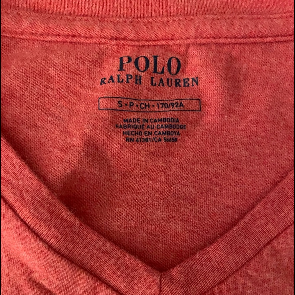 V-neck shirt. Pink. Nice pink.